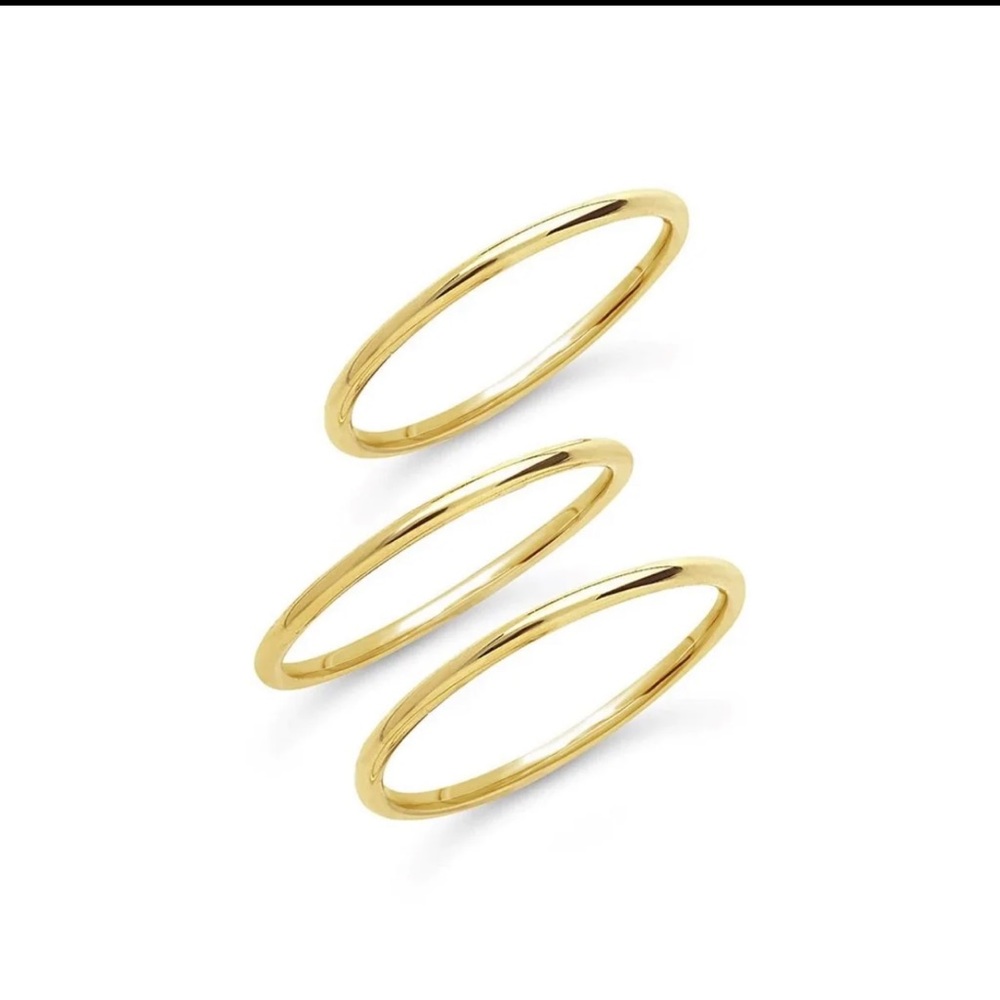 Sterling Silver Polished Band Set of 3